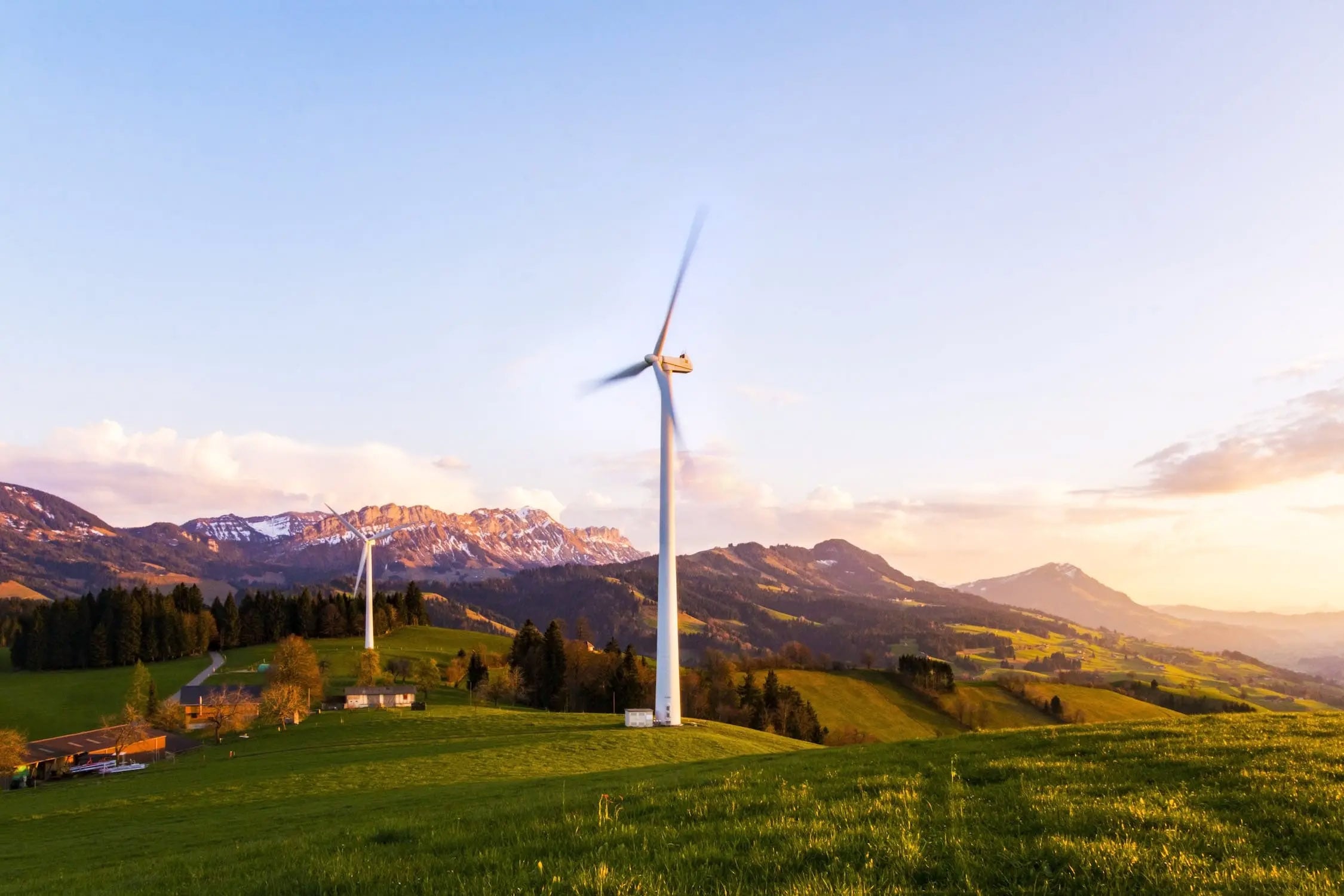 Wind turbine in the mountains