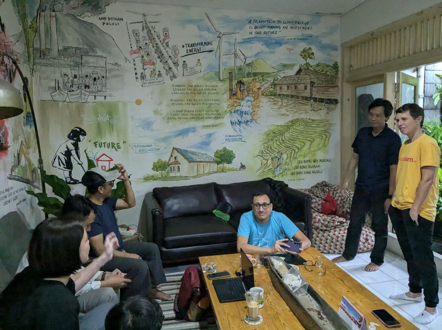 Christine (right) with Trend Asia partners in their office in Indonesia
